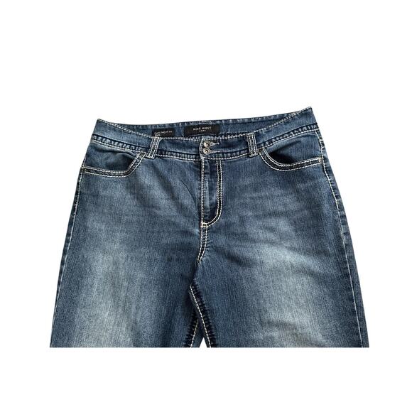 NINE WEST Womens Size 14 Contrast Stitched Date Night Fit Cropped Blue Jeans W32 - Picture 4 of 8